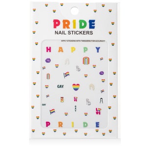 Pride Nail Stickers – 80-Pcs Pride Nail Art Stickers – Rainbow Nail Stickers for LGBT, Pride Theme Nail Art – Resistant Vinyl Nail Stickers