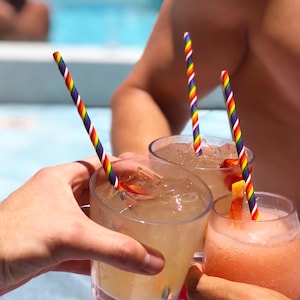 Rainbow Paper Straws – 12+ Hours Biodegradable Drinking Straws – 200-Pack Rainbow Pride Party Straws –  Eco-Friendly – Party Supplies