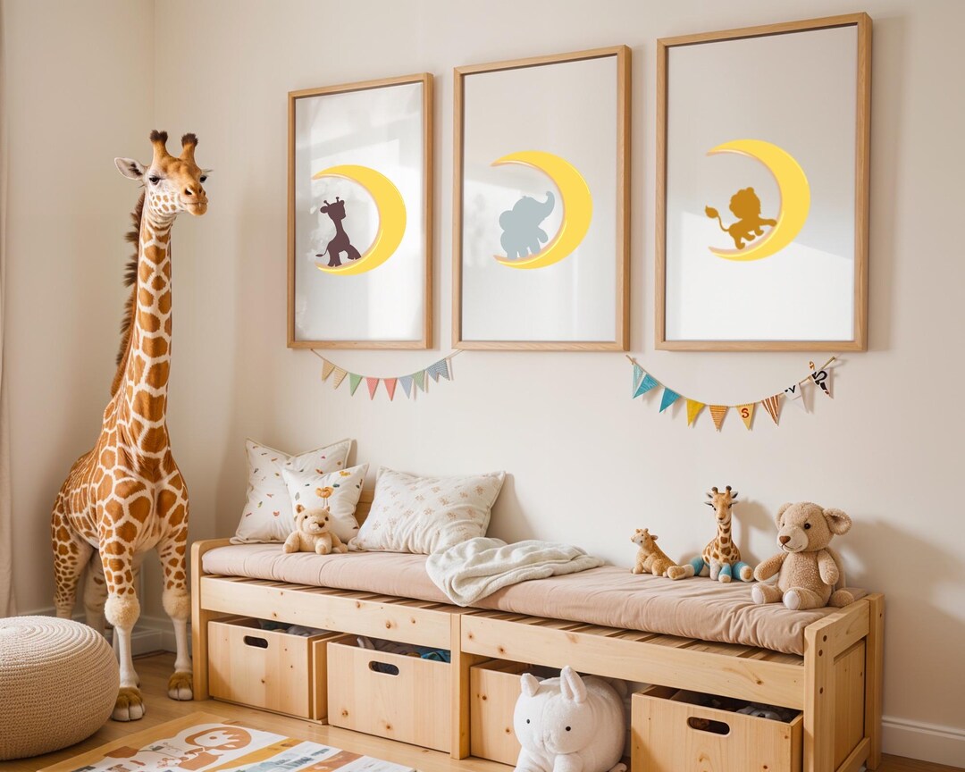 Baby Animal Prints for Nursery | Kids Wall Art | Baby Animals Canvas ...