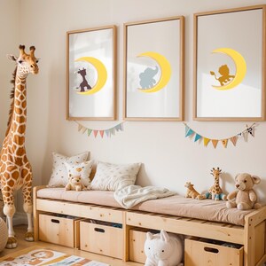 Stampe di cuccioli di animali per la cameretta dei bambini / Stampe da parete per bambini / Stampe su tela di cuccioli di animali / Stampe di cartoni animati safari / Stampe di animali per la cameretta dei bambini / Decorazioni da parete / DOWNLOAD DIGITALE
