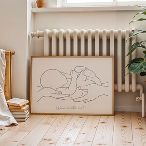 Custom Birth Poster | Custom One Line Art | Nursery Room Print | Baby One Line Art | One Line Drawing | Newborn Poster | DIGITAL DOWNLOAD image 3