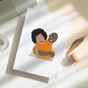 Aangepaste illustratie Anoniem portret, gepersonaliseerde foto, foto-illustratie, gepersonaliseerd portret, cadeau vriendje, cadeau vriendin