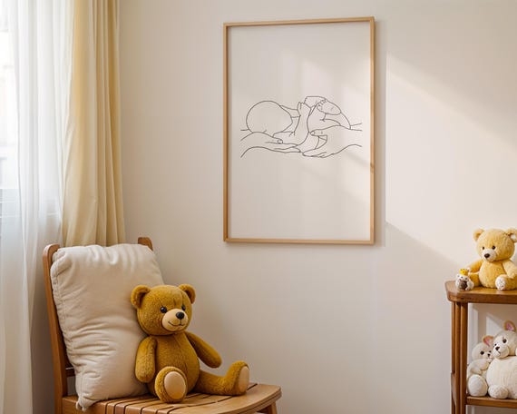 Custom Birth Poster | Custom One Line Art | Nursery Room Print | Baby One Line Art | One Line Drawing | Newborn Poster | DIGITAL DOWNLOAD
