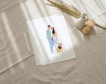 Custom drawing Faceless Portrait, personalized photo, photo illustration, personalised portrait, boyfriend gift, Minimalist gift