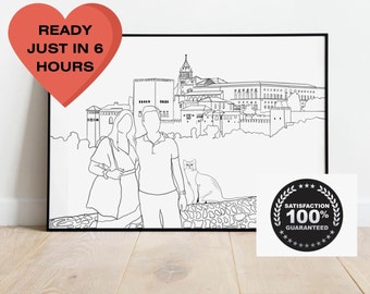 One Line Drawing, Custom Line Portraits, Portrait from Photo, One Line Illustration, One Line Art, Personalised Portrait, Personalized gift