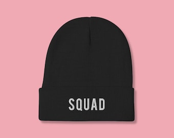 Squad Beanie / Regalo de sombrero bordado de soltera de invierno, Damas de honor de boda Bride Toque