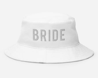 White-on-White Bride Bucket Hat | Embroidered Bachelorette Hats, Bride-to-be, Summer Trendy It Girl Bach Party, Bridesmaid Gifts