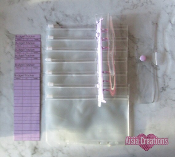 Dossier danneau budgétaire transparent avec couleur violet Classeur  budgétaire, classeur A6, enveloppes de caisse à fermeture à glissière,  système denveloppe de trésorerie, classeur budgétaire personnalisé -   France