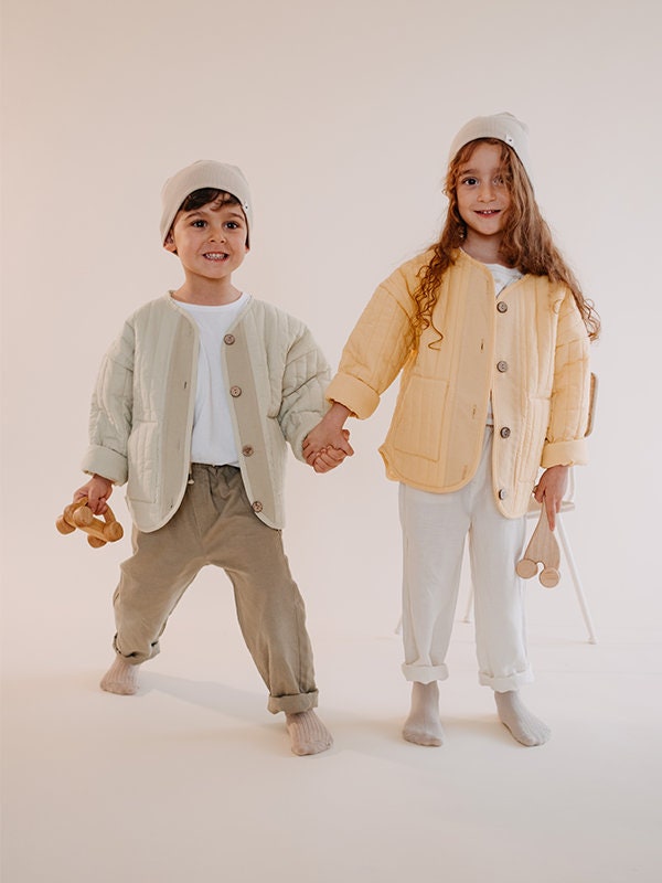 Toddler Hooded Quilted Color Block Coat