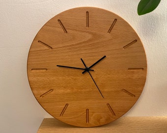 Wall clock made of beech wood