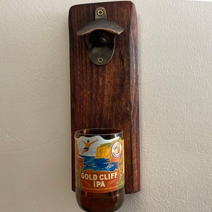 Wall bottle opener with collecting container