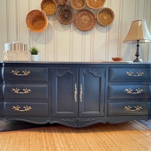 SAMPLE - French Provincial Navy Blue 9-Drawer Dresser by White Furniture Company