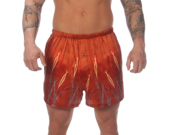 Men's Mulberry Silk Boxer Shorts: Silk Dreams Loungewear