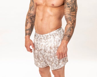 Mens Pure Mulberry Silk Boxers Pearls and Shells