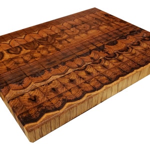 Grande planche à découper en bois de bout en teck, bloc de boucher fabriqué aux États-Unis