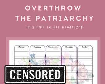 Flowery F*ck Weekplanner | Volwassen | Ongedateerde | Afdrukbare | Digitale | Aanpasbare | Ingevoegd