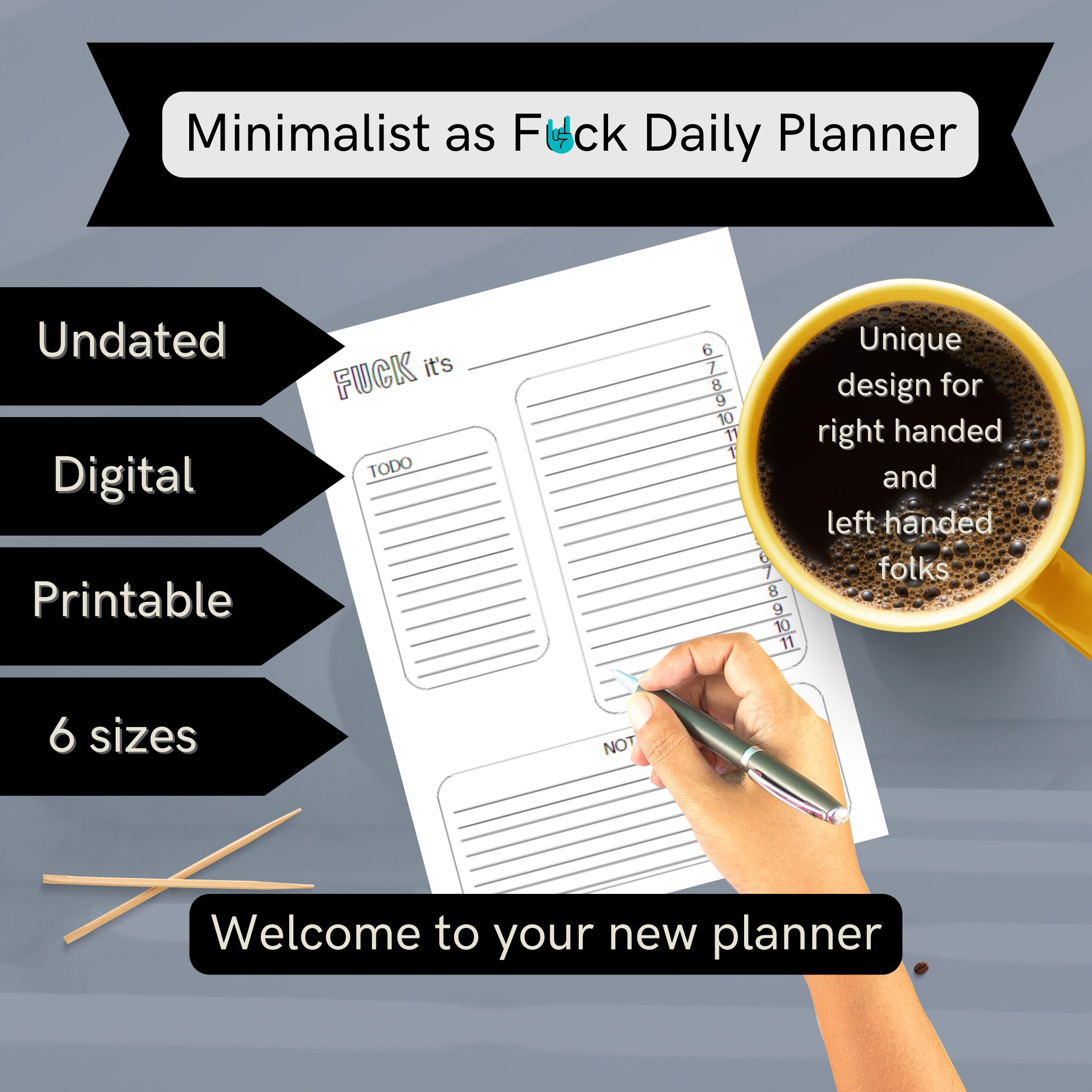 Minimalist AF Daily Planner Left Handed Vs Right Handed Specific