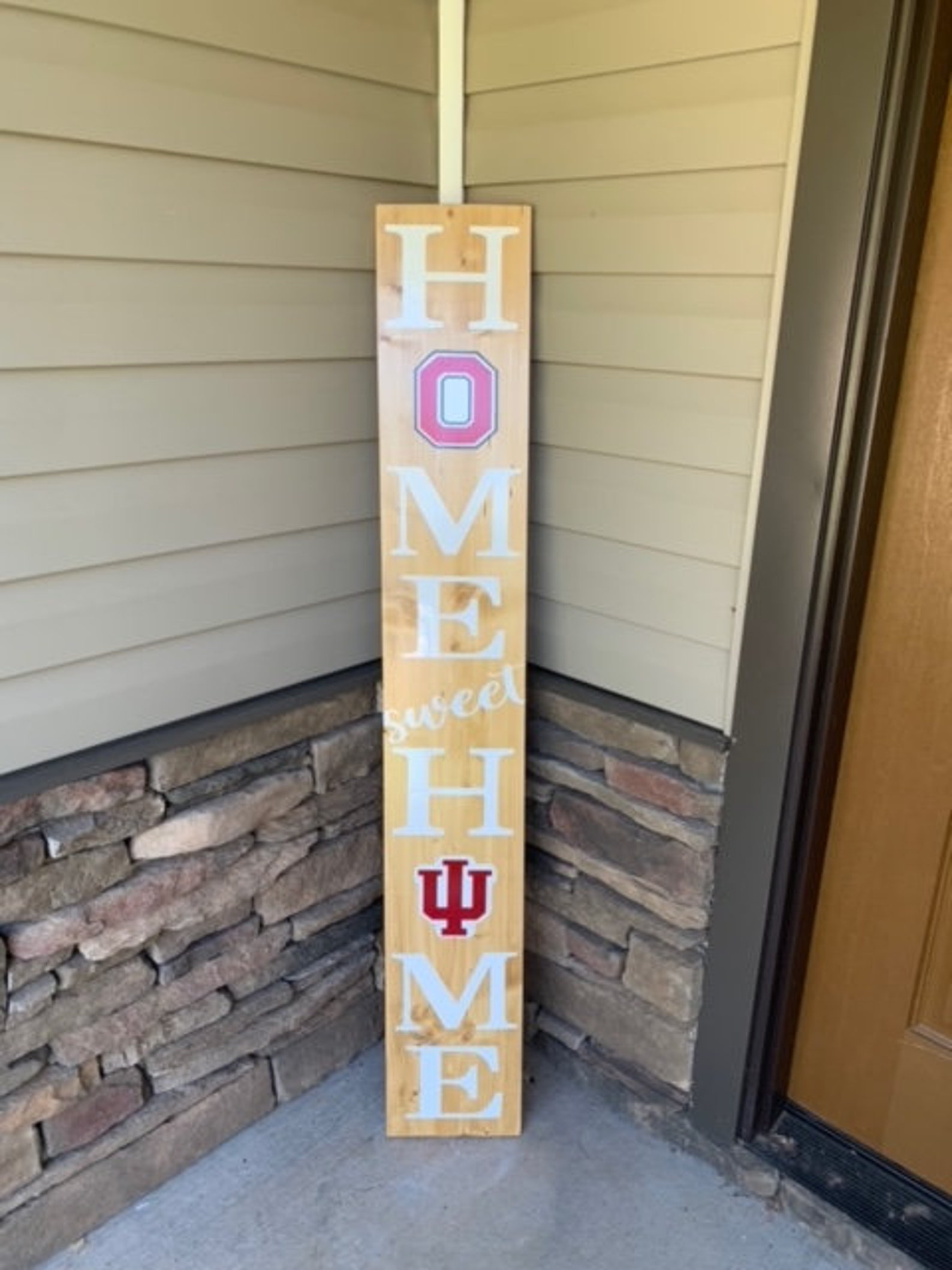 House Dividedcollege Team Porch Sign 5 Ft Tall Etsy