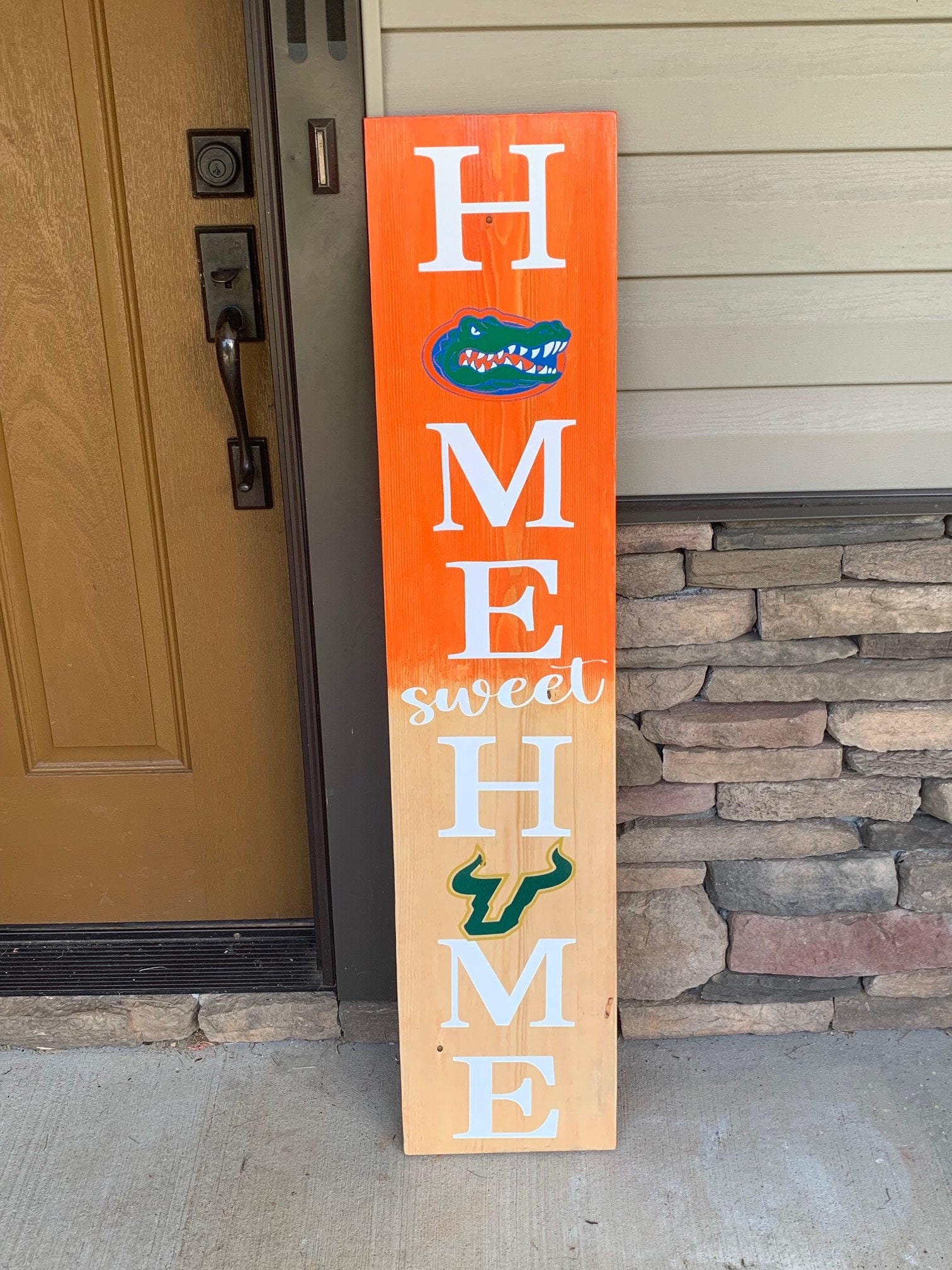 House Dividedcollege Team Porch Sign 5 Ft Tall Etsy