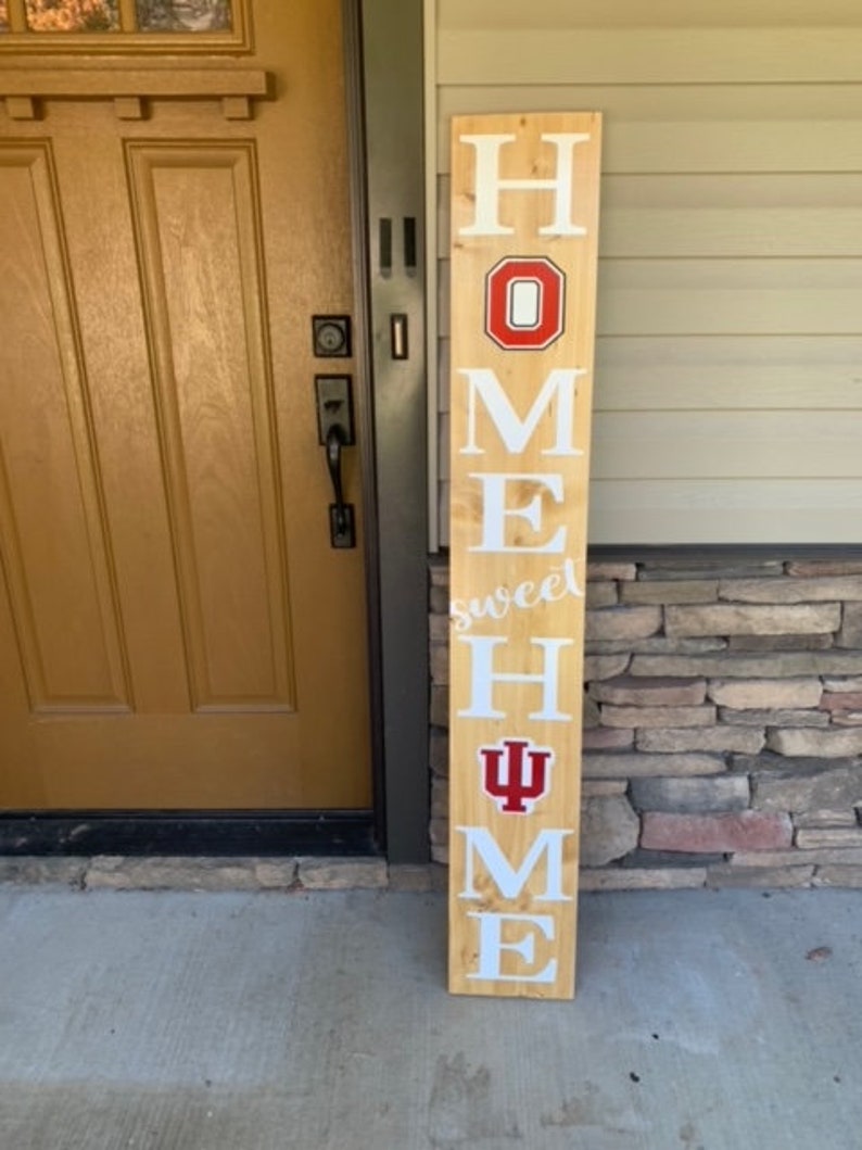 House Dividedcollege Team Porch Sign 5 Ft Tall Etsy