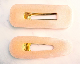 Resin Hair Clip Set of 2 - Pink Icing