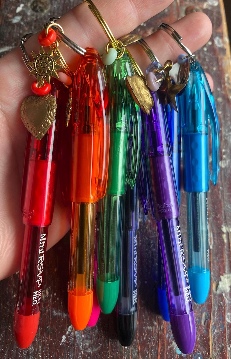 Mini Pen Keychain/pen Charms/real Pen and Ink Bag Charms/mini Pen Charm ...