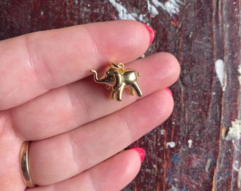 Elephant charms/3D gold elephant charms/24k gold filled/small/detailed elephant charm
