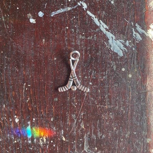 hockey stick charms/silver hockey sticks/charms