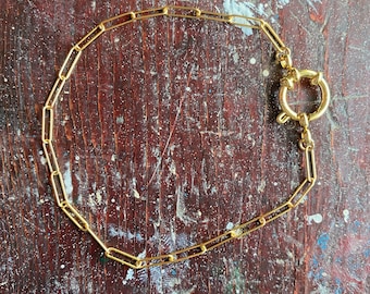 Chain link bracelet/paperclip chain bracelets/charm bracelet chains