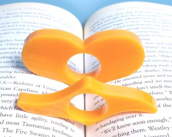 Page holder/book holder/thumb book holder/resin bookmark- Slim- juicy orange