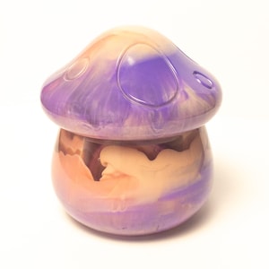 Resin spring time mushroom jar - mushy stash jar with lid