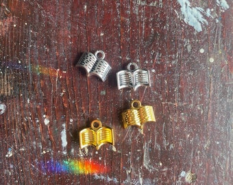book charms/small book charm/silver and gold story book charms