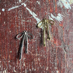 Bow charms/gold/silver bow charms/18k gold plated/large bow charms