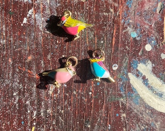 colorful enamel bird charms/gold bird charms/tiny charms