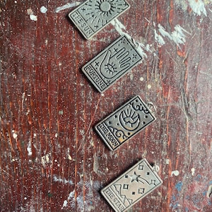 tarot card charms/tarot pendants/silver tarot charm/sun/moon/star