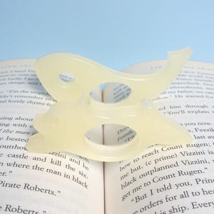 Marcapáginas de resina, animal, ballena, perro, pájaro, cerdo, amarillo pálido.