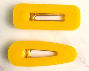 Resin Hair Clip Set of 2 - Juiciest Lemon