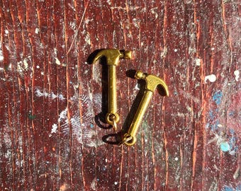 Hammer charms/gold hammer charm/small hammer/tools/hardware charms