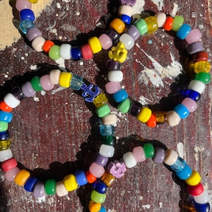 Pulsera vintage de cuentas de cuervo- ancla