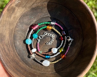 Treasure Hunt Necklace | One-of-a-Kind Handmade Beaded Necklace | Colorful Wearable Art | Artist Made Jewelry