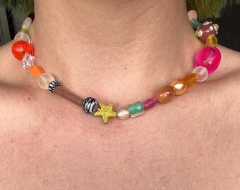 One-of-a-Kind Handmade Beaded Necklace | Colorful Statement Necklace | Artisan Jewelry | Eclectic Boho Gift