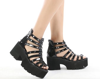 black chunky platforms