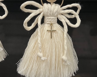 Macrame Angel ornament | car mirror accessories | wall hanging | boho | religious | memorial | holiday decor | home decor | Christian