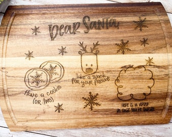 Engraved Santa Tray.  Cookies for Santa