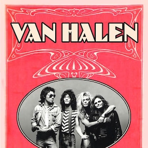 Van Halen Cobo Arena Detroit Vintage Concert Poster 8&quot;x12&quot; Reprint Concert Poster on PVC Board -Free Shipping
