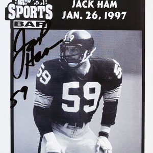 Jack Ham Pittsburgh Steelers and Hall of Famer Signed Roger Craig&#39;s Sports Bar Promotional 5 1/2 x 8 1/2 Photo (PSA Hologram & Matching COA)