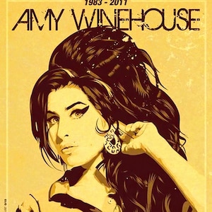 Amy Winehouse 1983-20122 Tribute Poster 9&quot;x12&quot; Reprint Concert Poster on PVC Board -Free Shipping