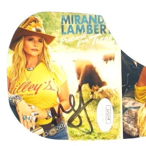 Miranda Lambert Legendary Country Music Singer Signed "Postcards from Texas" Custom Insert 4"H x 7"L Pickguard (JSA)-Free Shipping