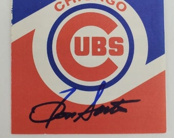 Ron Santo Chicago Cubs Legend Signed 1972 Chicago Cubs Baseball Schedule (JSA COA) Free Shipping