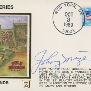 Johnny Mize New York Yankees Signed 1989 &quot;Ballpark Series Polo Grounds&quot; FDC Envelope (PSA)-Free Shipping